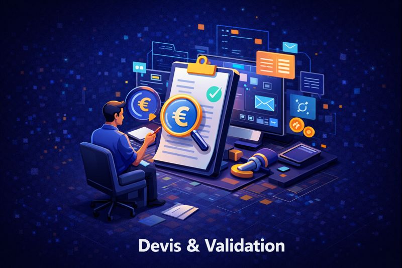 Devis et Validation projet - Devis détaillé livrables délais tarifs validation démarrage