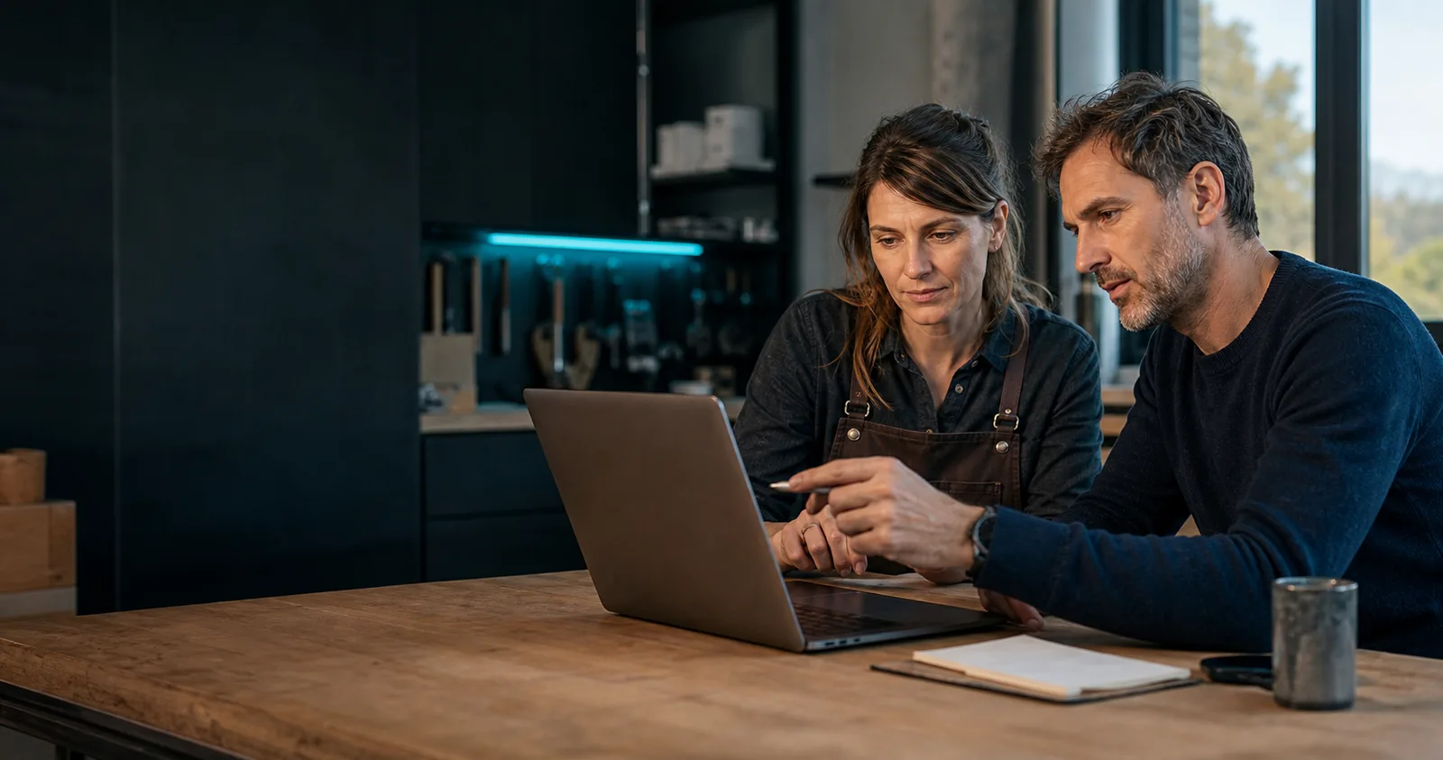 Une entrepreneuse et un expert Genicotik travaillent ensemble sur un outil numérique