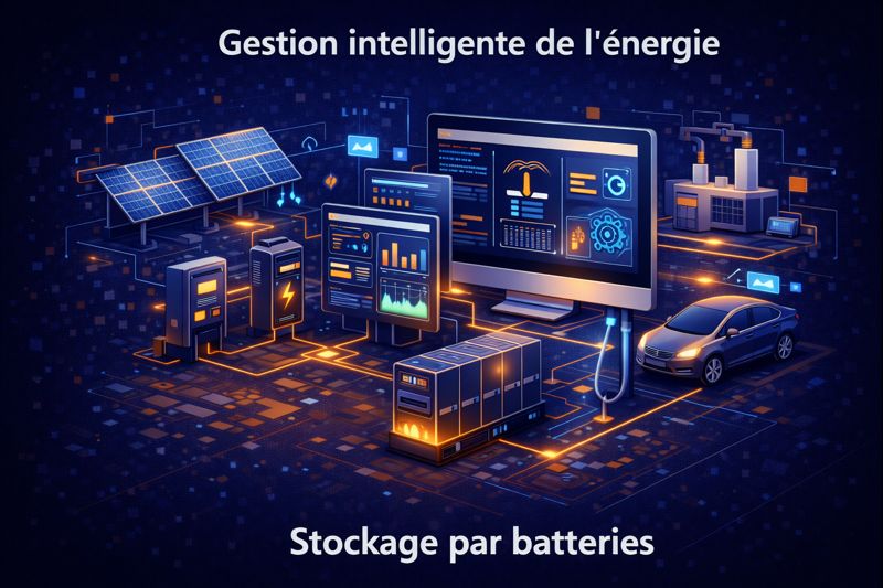 Gestion intelligente énergie - Pilotage flux énergétiques production stockage recharge consommation optimisation