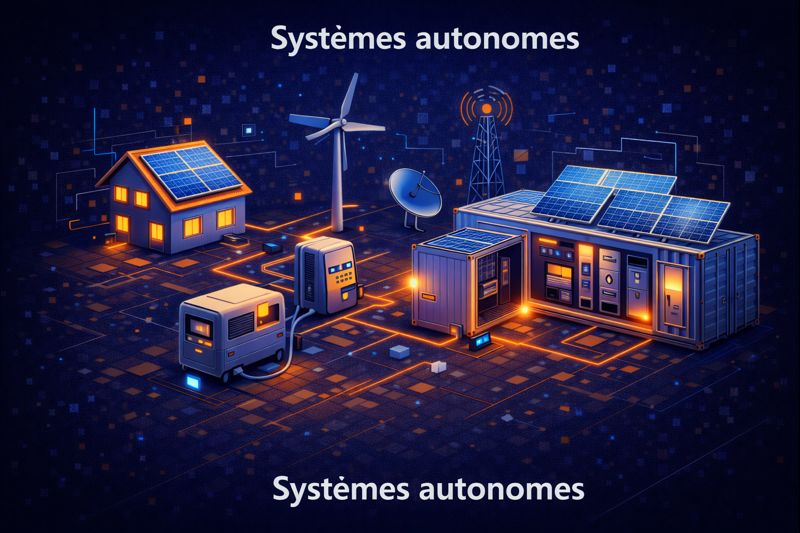 Énergie autonomie stockage Genicotik - Systèmes énergétiques autonomes production solaire stockage intelligent pilotage adaptatif